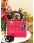 (LIKE NEW) CHRISTIAN DIOR MEDIUM LADY DIOR MY ABCDIOR IN TRI COLOR LAMBSKIN LEATHER
