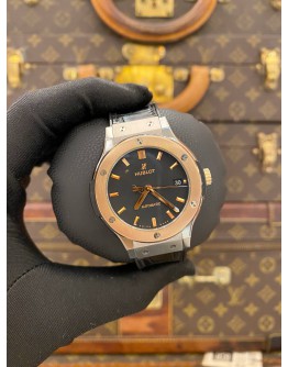 (LIKE NEW) 2019 HUBLOT CLASSIC FUSION 18K 750 ROSE GOLD REF 565.NO.1181.LR BLACK DIAL 38MM AUTOMATIC WATCH -FULL SET-