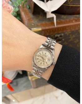 ROLEX LADY DATEJUST JUBILEE REF 69174 SILVER DIAL 18K 750 WHITE GOLD BEZEL 26MM AUTOMATIC WATCH ROLEX LADY DATEJUST JUBILEE REF 69174 SILVER DIAL 18K 750 WHITE GOLD BEZEL 26MM AUTOMATIC WATCH