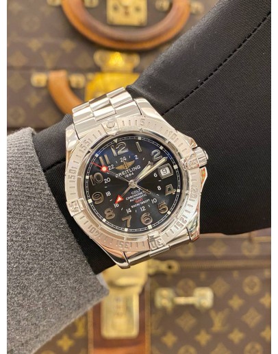 (LIKE NEW) 2016 BREITLING COLT GMT REF A32350 BLACK DIAL 40MM AUTOMATIC WATCH -FULL SET-