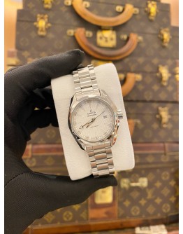 (LIKE NEW) 2018 OMEGA SEAMASTER AQUA TERRA REF 231.10.30.60.02.001 WHITE DIAL 30MM QUARTZ WATCH -FULL SET-