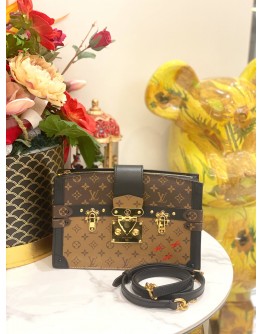 (LIKE NEW) LOUIS VUITTON TRUNK CLUTCH MONOGRAM REVERSE CANVAS -FULL SET- 