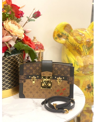 (LIKE NEW) LOUIS VUITTON TRUNK CLUTCH MONOGRAM REVERSE CANVAS -FULL SET- 
