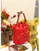 (LIKE NEW) PRADA GEOMETRIC PATTERN NYLON BUCKET BAG IN RED 
