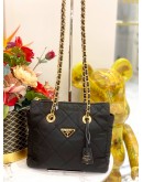 (LIKE NEW) PRADA BLACK QUILTED TESSUTO NYLON 1995 REEDITION SHOULDER BAG 