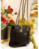 (LIKE NEW) PRADA BLACK QUILTED TESSUTO NYLON 1995 REEDITION SHOULDER BAG 