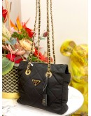 (LIKE NEW) PRADA BLACK QUILTED TESSUTO NYLON 1995 REEDITION SHOULDER BAG 
