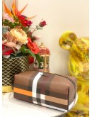BURBERRY TRAVEL POUCH IN DARK BIRCH BROWN 