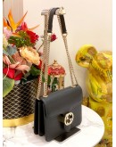 GUCCI INTERLOCKING G CHAIN SHOULDER BAG IN BLACK LEATHER 
