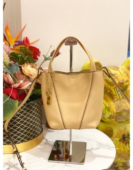 CHLOE SMALL SPIN TOTE BAG IN BEIGE