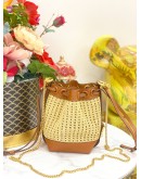 CHLOE RAFFIA MICRO MARCIE BUCKLE BAG IN BROWN 