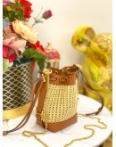 CHLOE RAFFIA MICRO MARCIE BUCKLE BAG IN BROWN 