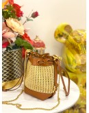CHLOE RAFFIA MICRO MARCIE BUCKLE BAG IN BROWN 