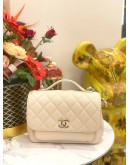 (UNUSED) CHANEL BUSINESS AFFINITY BAG IN BEIGE CAVIAR LEATHER