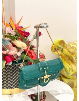 (LIKE NEW) GUCCI SNAFFLE BIT SMALL SHOULDER BAG IN GREEN LEATHER 