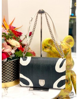 (LIKE NEW) CHRISTIAN DIOR DIORAMA BAG LEATHER PRINTED PATCHWORK -FULL SET-