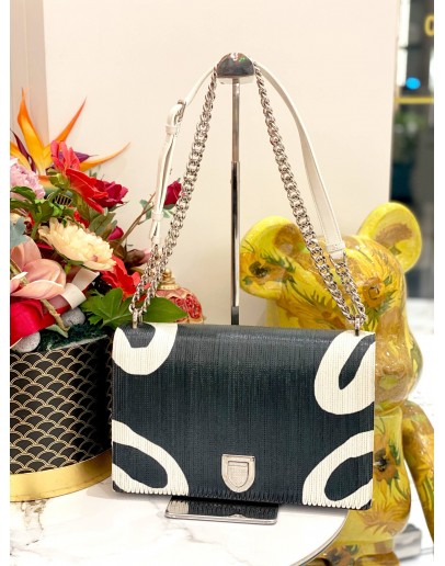 (LIKE NEW) CHRISTIAN DIOR DIORAMA BAG LEATHER PRINTED PATCHWORK -FULL SET-