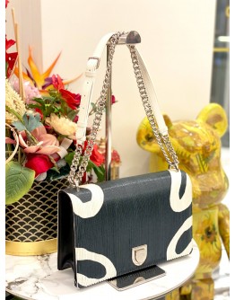 (LIKE NEW) CHRISTIAN DIOR DIORAMA BAG LEATHER PRINTED PATCHWORK -FULL SET-