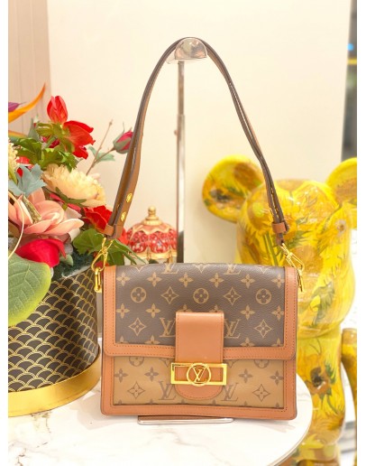 LOUIS VUITTON DAUPHINE MM BROWN MONOGRAM REVERSE CANVAS 