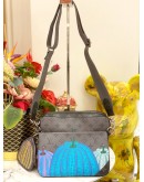 (LIKE NEW)  MICROCHIP LOUIS VUITTON X YAYOI KUSAMA PUMPKINS REVERSE MONOGRAM ECLIPSE CANVAS LIMITED TRIO BAG -FULL SET-