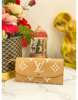 (LIKE NEW) LOUIS VUITTON EMILIE WALLET IN BEIGE MONOGRAM -FULL SET-