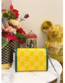 (LIKE NEW) GUCCI DIONYSUS MINI SHOULDER BAG IN YELLOW GG EMBOSSED LEATHER WITH GREEN TRIM- FULL SET-