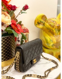 (LIKE NEW) CHANEL SMALL CAVIAR CC YOU FLAG BAG IN GHW