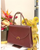 (LIKE NEW) CARTIER MUST DE CARTIER DARK IN RED LEATHER TOP HANDLE BAG 