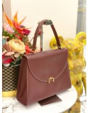 (LIKE NEW) CARTIER MUST DE CARTIER DARK IN RED LEATHER TOP HANDLE BAG 
