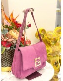 FENDI MAMMA BAGUETTE HOBO IN SUEDE LEATHER