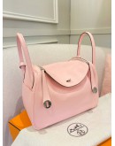 HERMES LINDY 30 ROSE SAKURA IN VEAU SWIFT PHW STAMP X FULL SET 