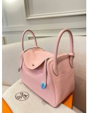 HERMES LINDY 30 ROSE SAKURA IN VEAU SWIFT PHW STAMP X FULL SET 