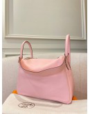 HERMES LINDY 30 ROSE SAKURA IN VEAU SWIFT PHW STAMP X FULL SET 