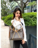 2024 MICROCHIP LOUIS VUITTON CARRYALL PM BROWN MONOGRAM CANVAS WITH SMALL POUCH AND REMOVABLE STRAP FULL SET