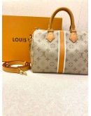 2024 MICROCHIP LOUIS VUITTON LIMITED EDITION M46749 SPEEDY BANDOULIERE 25 MONOPANAME COATED CANVAS -FULL SET-