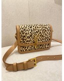 YSL SAINT LAURENT CALFSKIN LEATHER WITH LEOPARD HAIR PRINT SMALL SOLFERINO CROSSBODY BAG