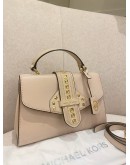 MICHAEL KORS BLEECKER EXTRA-SMALL STUDDED CROSSGRAIN LEATHER CROSSBODY BAG