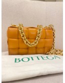 (LIKE NEW) BOTTEGA VENETA BROWN PADDED LEATHER CHAIN CASSETTE SHOULDER AND CROSSBODY BAG