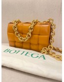 (LIKE NEW) BOTTEGA VENETA BROWN PADDED LEATHER CHAIN CASSETTE SHOULDER AND CROSSBODY BAG