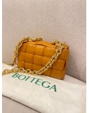 (LIKE NEW) BOTTEGA VENETA BROWN PADDED LEATHER CHAIN CASSETTE SHOULDER AND CROSSBODY BAG