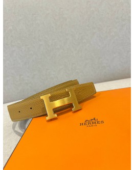 HERMES H GOLD BUCKLE REVERSIBLE BELT -FULL SET-