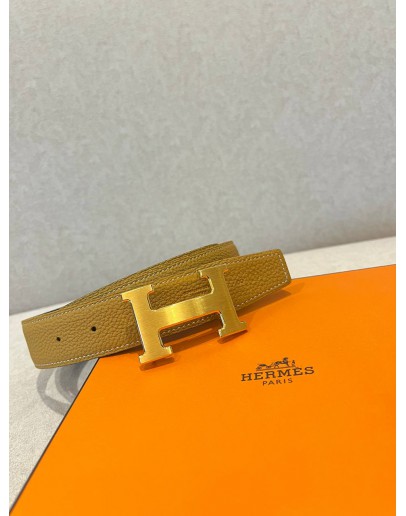 HERMES H GOLD BUCKLE REVERSIBLE BELT -FULL SET-