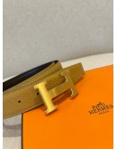 HERMES H GOLD BUCKLE REVERSIBLE BELT -FULL SET-