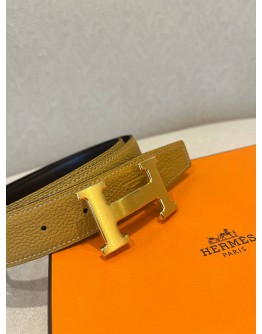 HERMES H GOLD BUCKLE REVERSIBLE BELT -FULL SET-