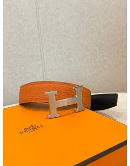 HERMES H SLIVER BUCKLE REVERSIBLE BELT -FULL SET-