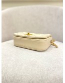 CHANEL SINGLE FLAP SLING BAG IN BEIGE LAMBSKIN LEATHER GHW 