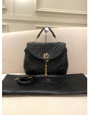 VERSACE BLACK BAROCCO LEATHER ALTEA TOP HANDLE BAG