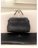 VERSACE BLACK BAROCCO LEATHER ALTEA TOP HANDLE BAG