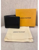 LOUIS VUITTON SLENDER LIMITED EDITION WALLET WITH BLACK TAIGA LEATHER AND NAVY BLUE FLORAL INNER -FULL SET-