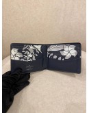 LOUIS VUITTON SLENDER LIMITED EDITION WALLET WITH BLACK TAIGA LEATHER AND NAVY BLUE FLORAL INNER -FULL SET-